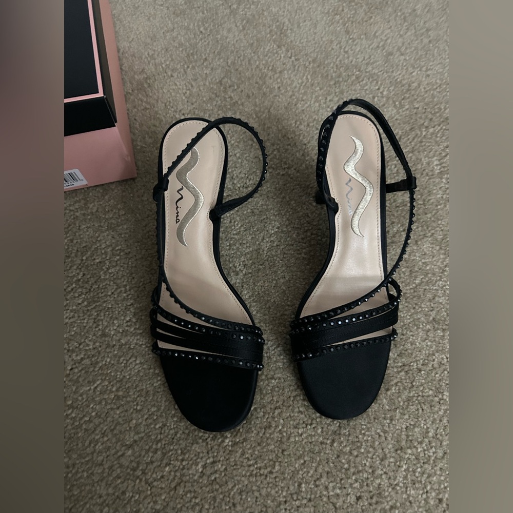 Nina Alexina Black Strappy Heels